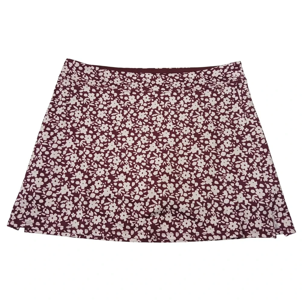 Tranquility by Colorado Clothing Burgundy Floral Active Skort Large Womens